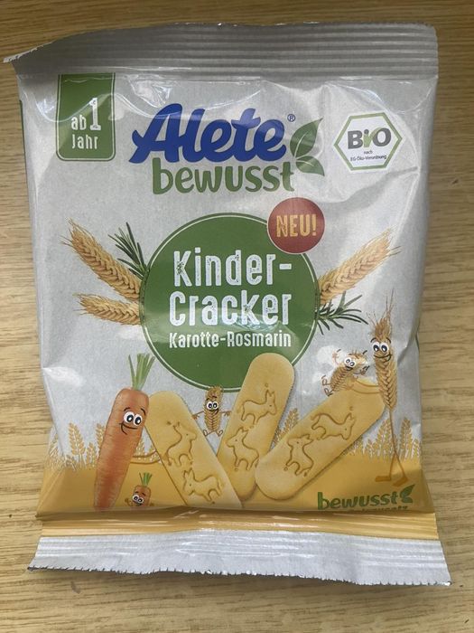 Дитячі крекери морквяно-розмаринові з 1 року,  10 п. по 30 гр. 150 грн