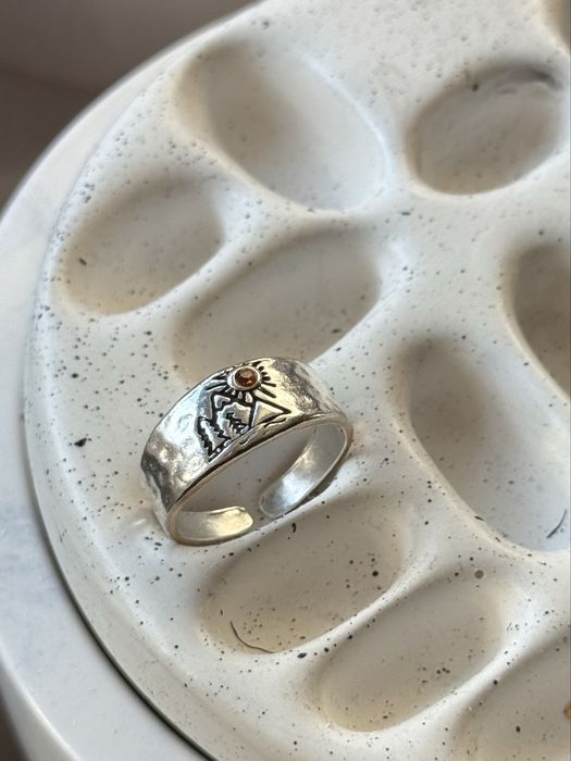 Парні колечка «захід сонця» з гравіюванням - 2 шт універсальний розмір