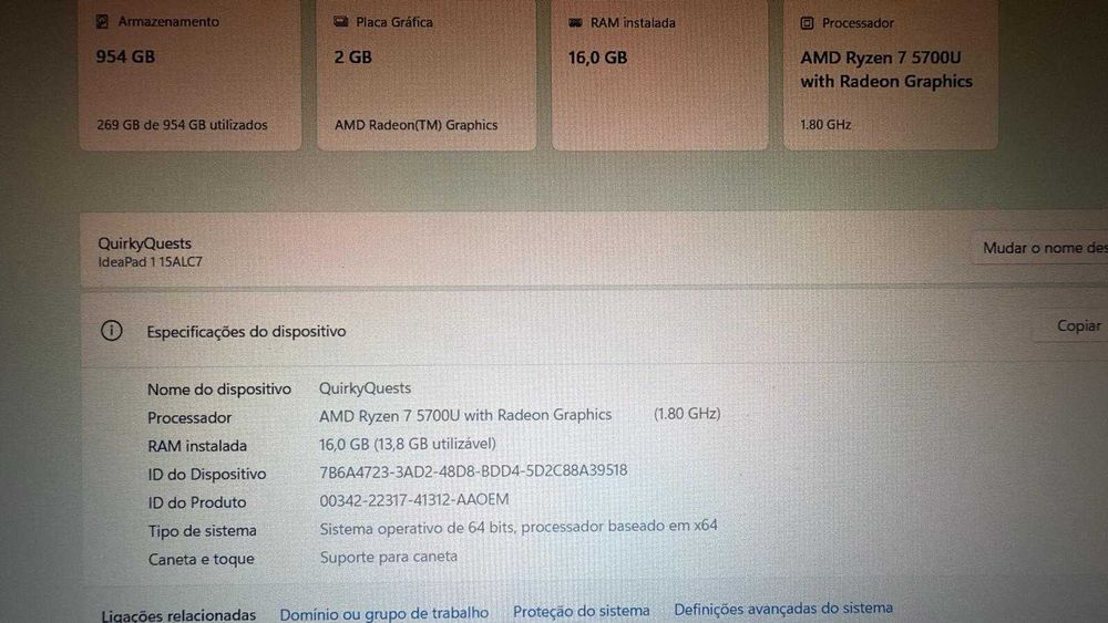 Portátil LENOVO na garantia