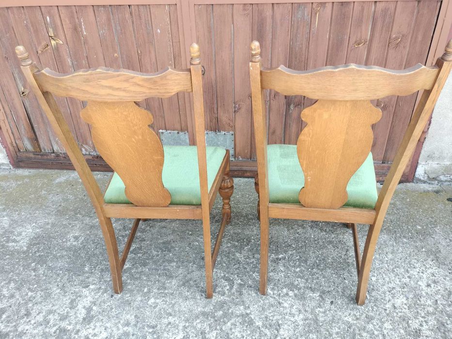 2 piękne drewniane rzeźbione krzesła