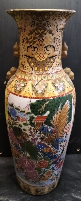 Gran vaso porcelana Antigo Japonês restaurado (ver desconto no texto)