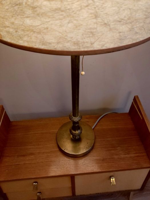 Lampa stara stołowa z abażurem