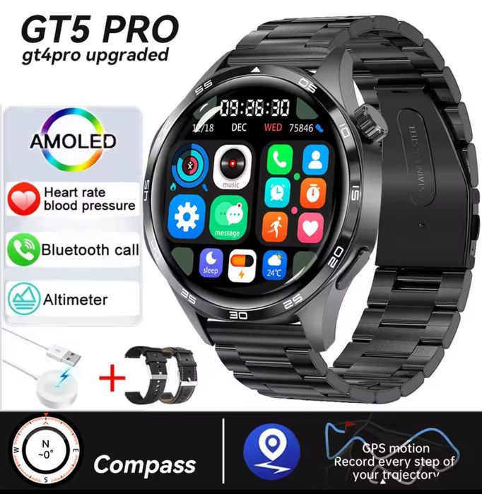 Смарт часы GT 5 pro.NFC.GPS.Amoled.IP67