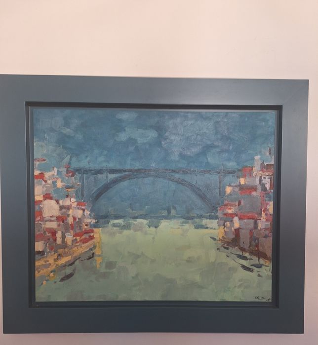 Quadro a óleo Ponte/ emoldurado