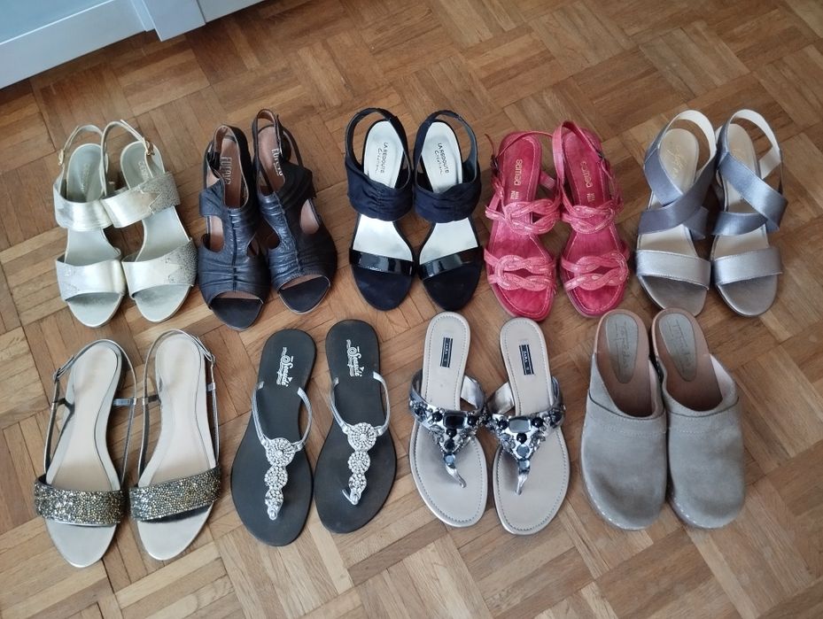 8 pares sandálias e socas, novas nr 40