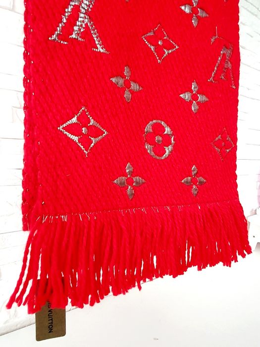 Szalik Louis Vuiton monogram czerwony nowy z metka