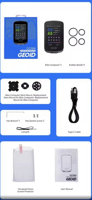 Geoid CC700 смарт велокомп навігація велосипедний комп'ютер smart bike computer gps