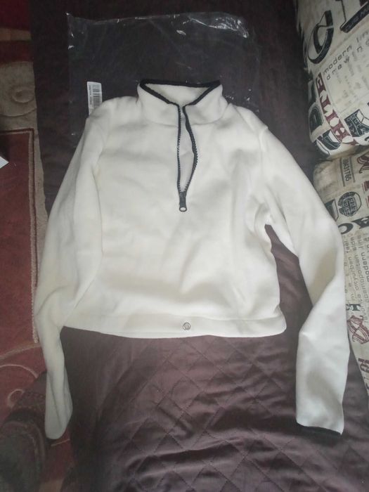 Bluza  damska polarowa ecru , rozmiar S , nowa