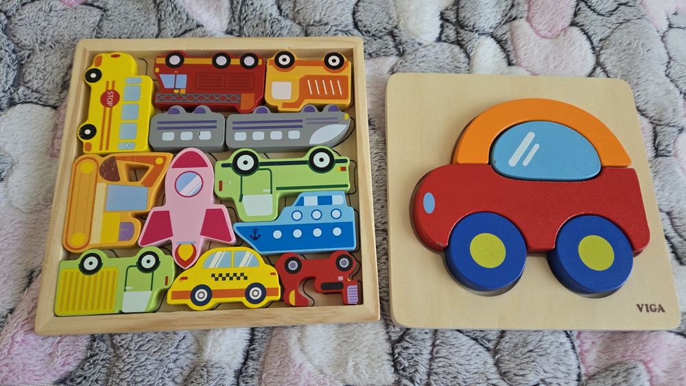 Дерев'яні пазли дитячі машинки
