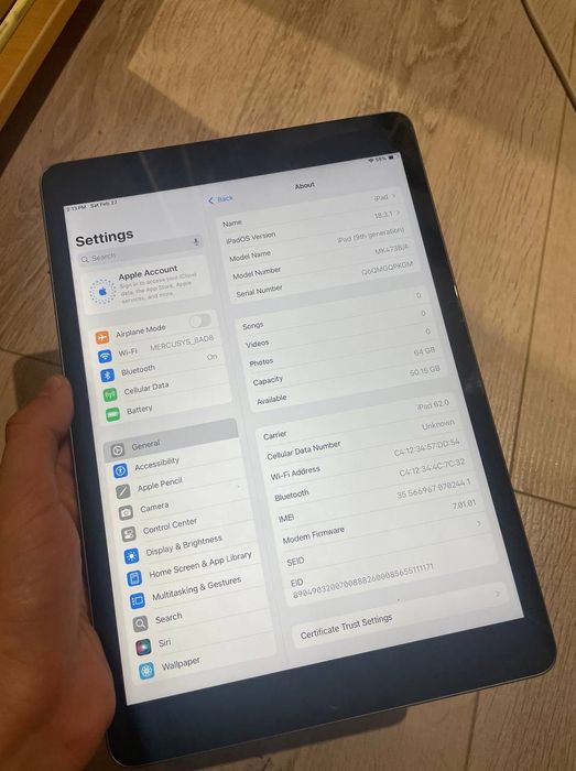 iPad 9 64gb 83% акб