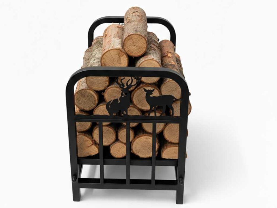 Kosz Na Drewno Kominka Kominkowe Stojak Metalowy Pojemnik Jeleni