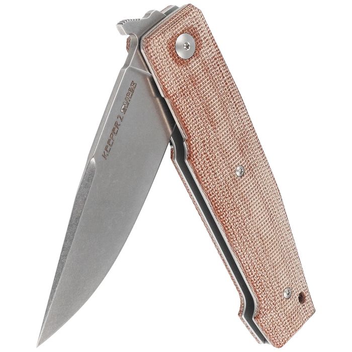 Nóż składany Viper Keeper 2 Natural Canvas Micarta, Stonewashed Elmax