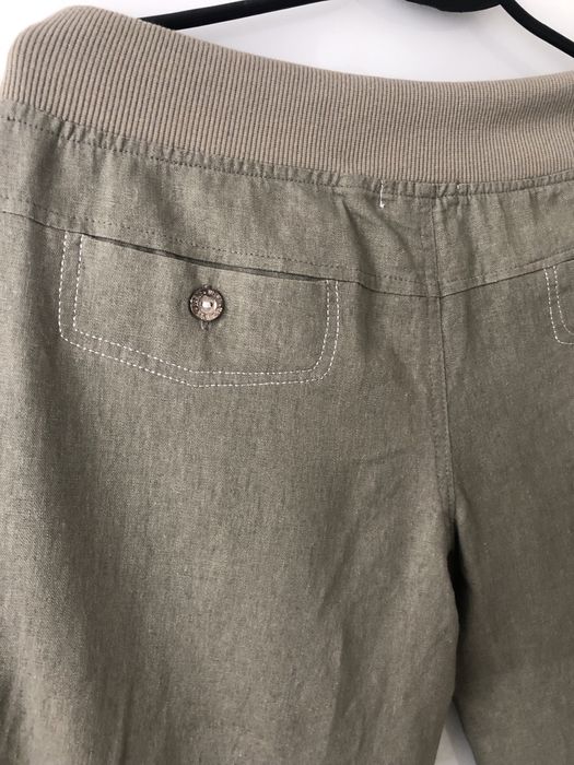Spodnie khaki len z bawełną XL
