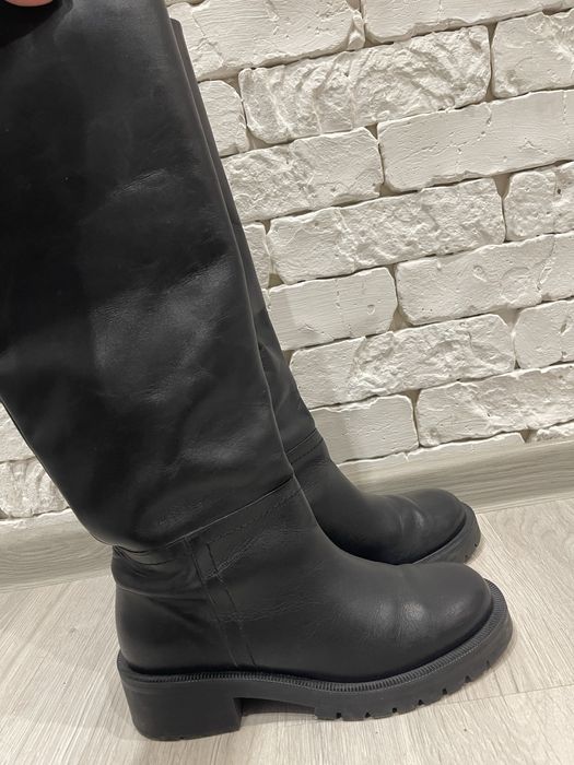 Чоботи zara натуральна шкіра