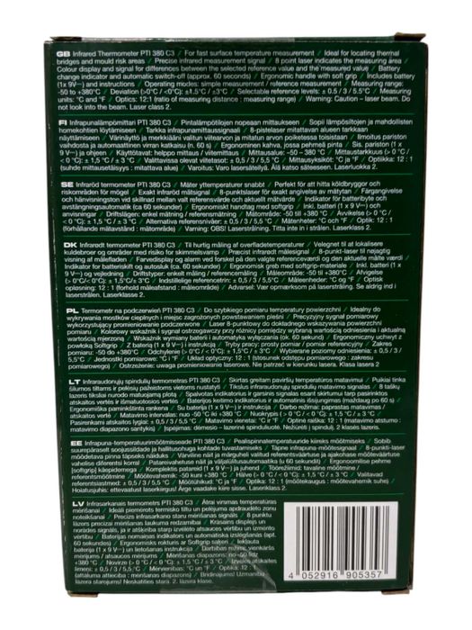 Termometr Pirometr Bezdotykowy PARKSIDE PTI380 C3 - Jak nowy