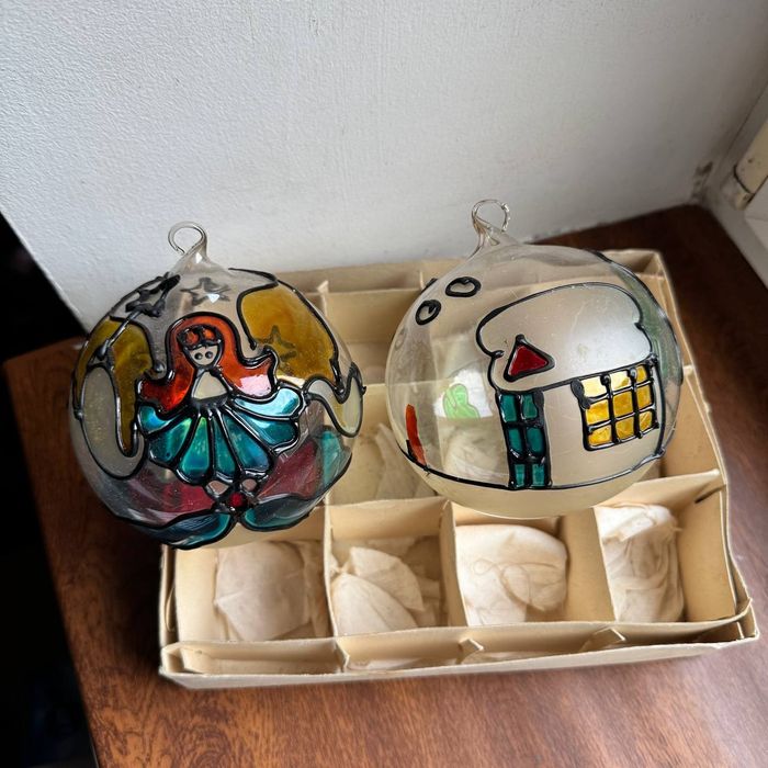Bombki choinkowe Lata 80 te Ręcznie malowane