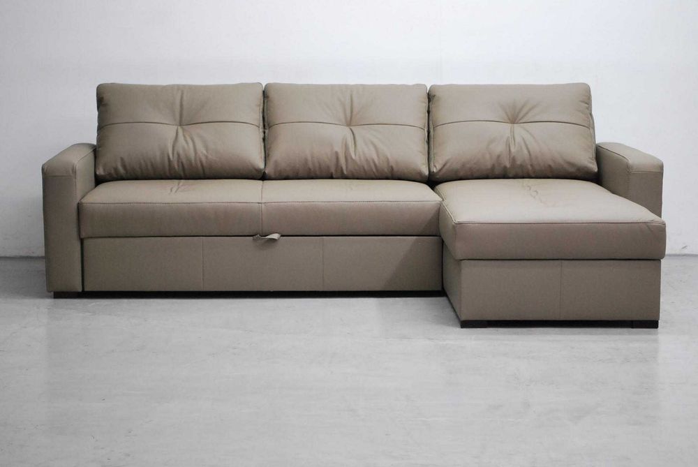 SKÓRA NATURALNA narożnik z funkcją spania pojemnik 4119, rogówka