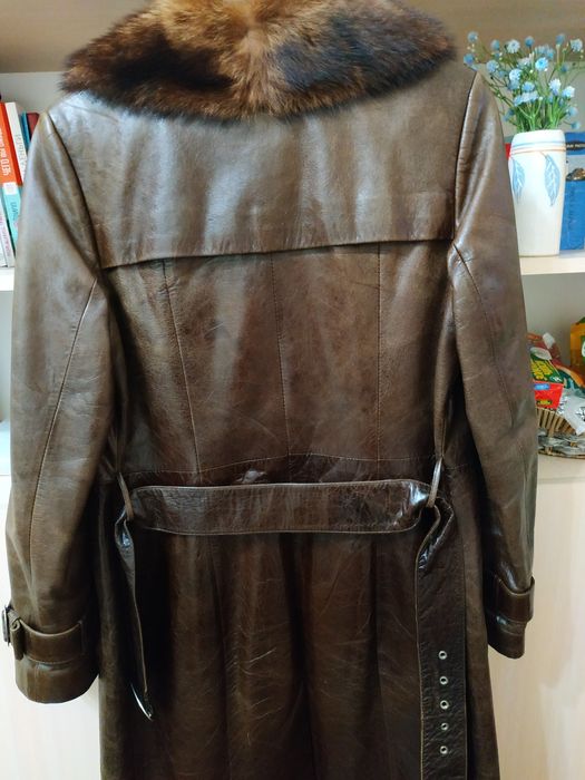 Шикарное пальто, натуральная кожа и мех
