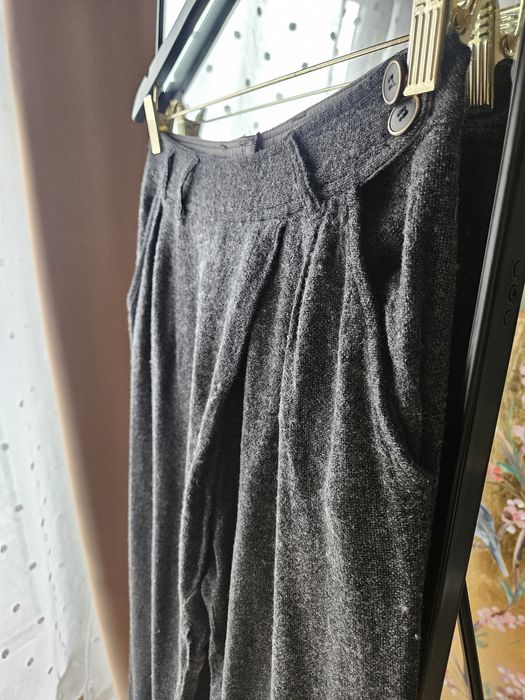 Eleganckie Melanż ZARA Wełniane Spodnie damskie Cygaretki S/36 Wysoki