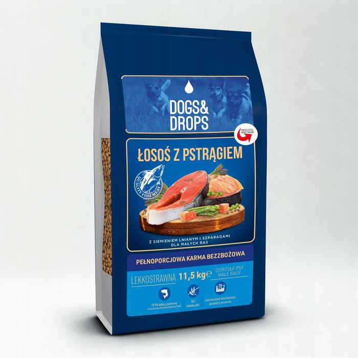 Dogs&Drops Łosoś z Pstrągiem Bezzbożowa karma sucha dla psów 2,5 kg