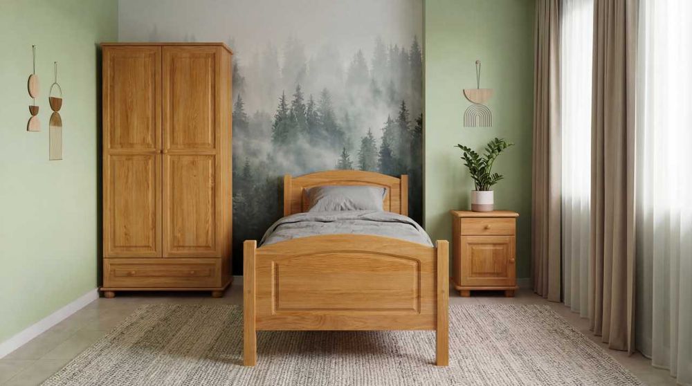 Łóżko drewniane Mario podwyższone +10cm dla SENIORA 90x200 wysyłka