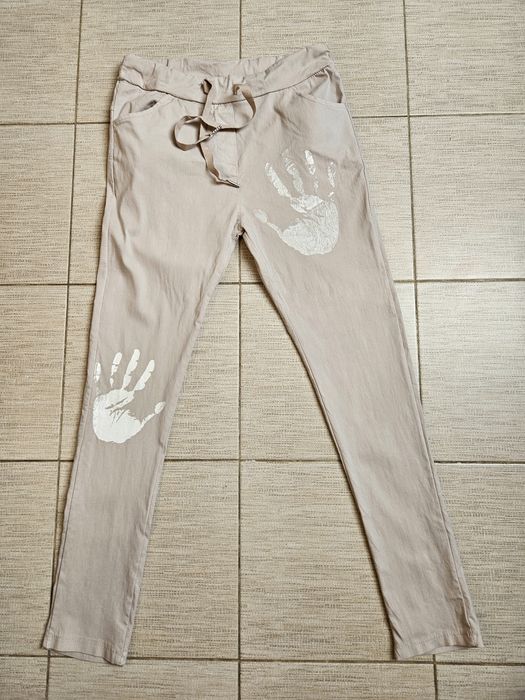 jasne spodnie rurki Made in Italy 38/M