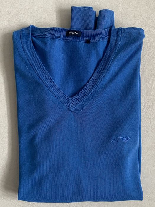 Armani Jeans bawełna męski sweter M niebieski W28WJ