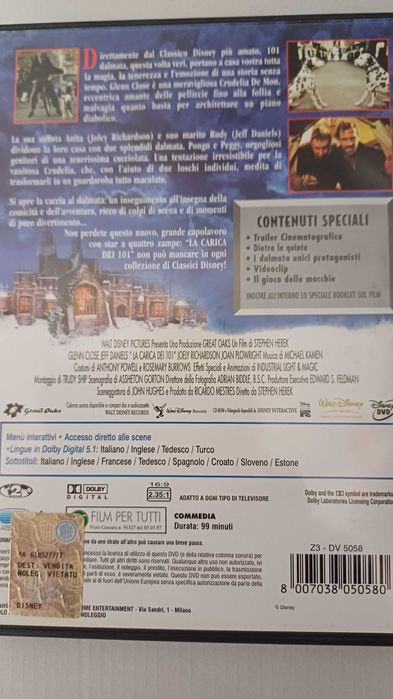 DVD 101 Dalmatyńczyków, po włosku i po angielsku, bez polskiego