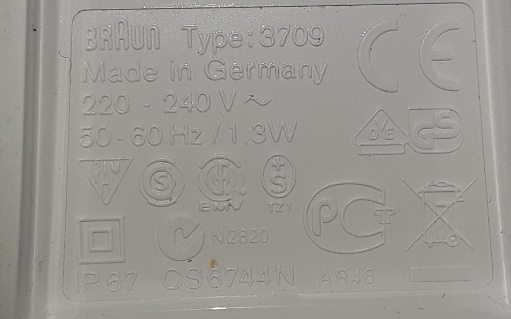 Carregador Oral B Type : 3757 - 0,9W - 1.2W - Type : 3709 -1,2W - 1.3W