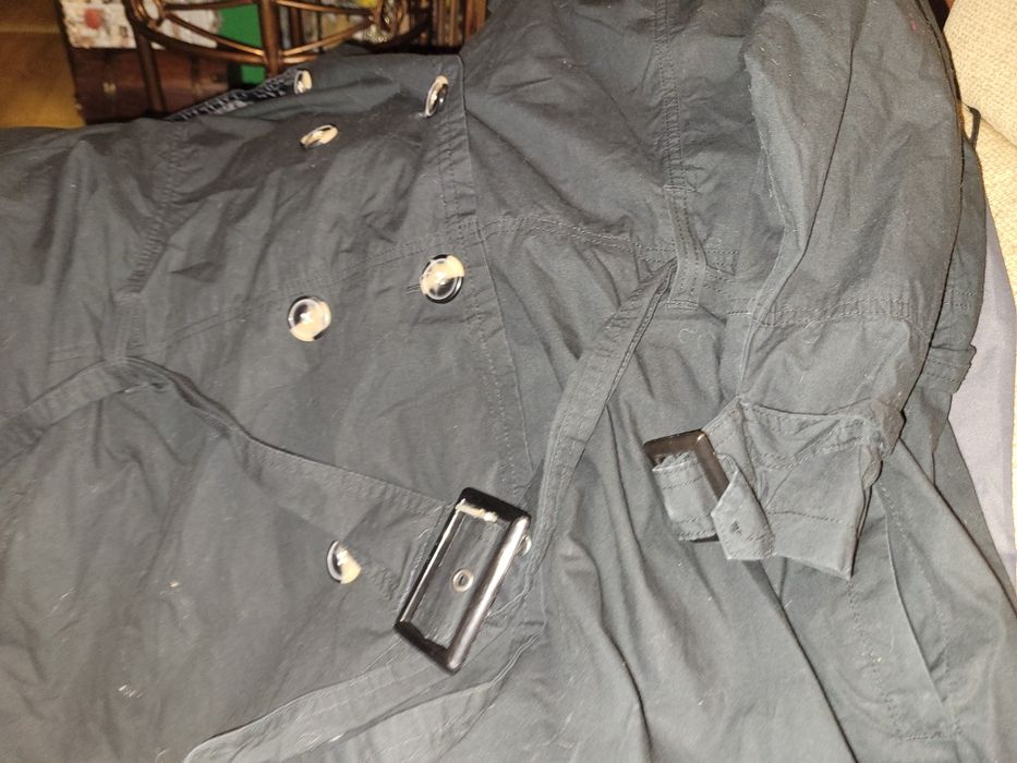 Fajny płaszcz czarny bawełna