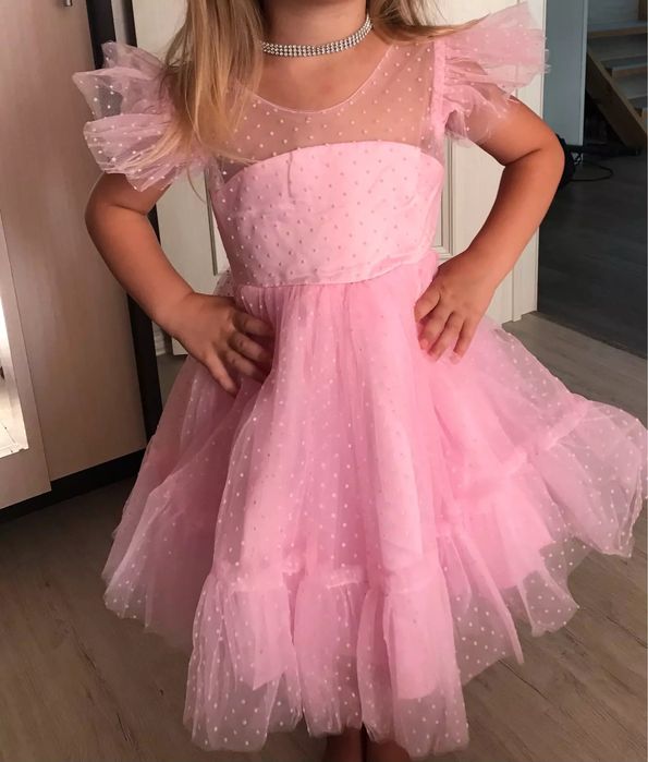 Сукня 3 4 5 6 7 8 9 р. барбі нарядное платье барби рожеве біле голубе