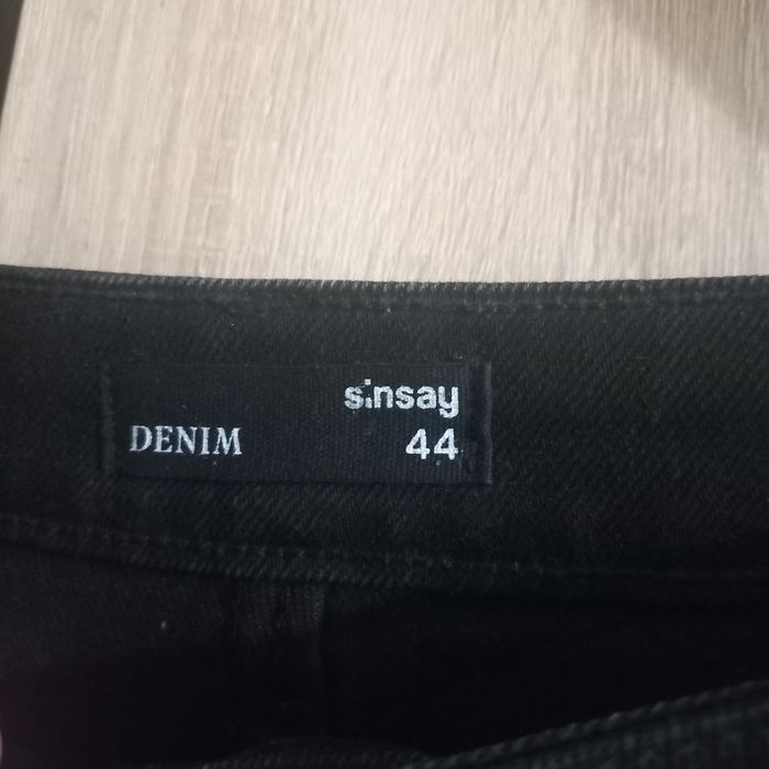Czarne spodnie,  Denim, rozmiar 44, bawełna