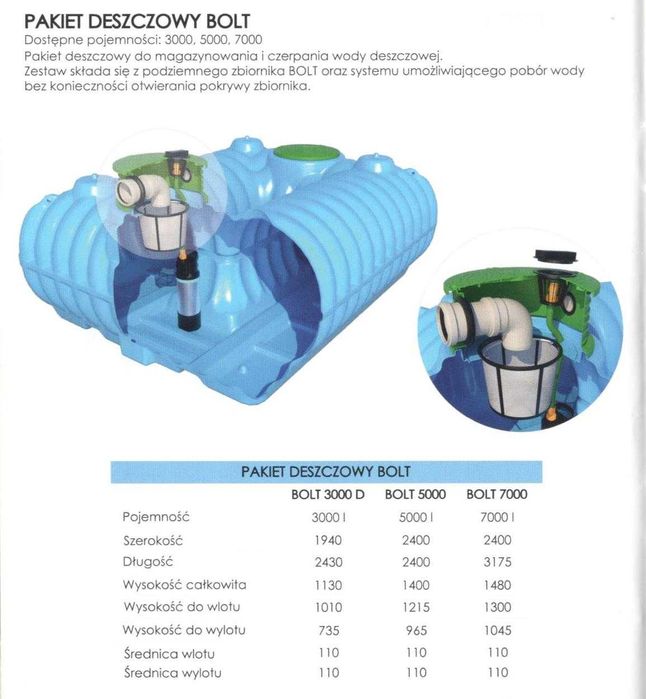 Zbiornik na wodę deszczową BOLT 1000/10000L