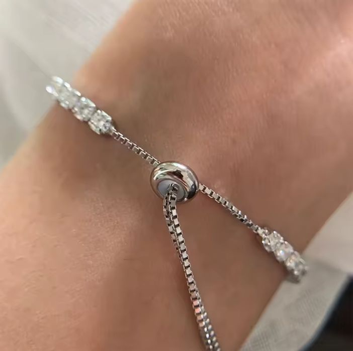 Bransoletka tenisowa z moissanitami GRA 0,1 ct ( 3mm ) srebro 925