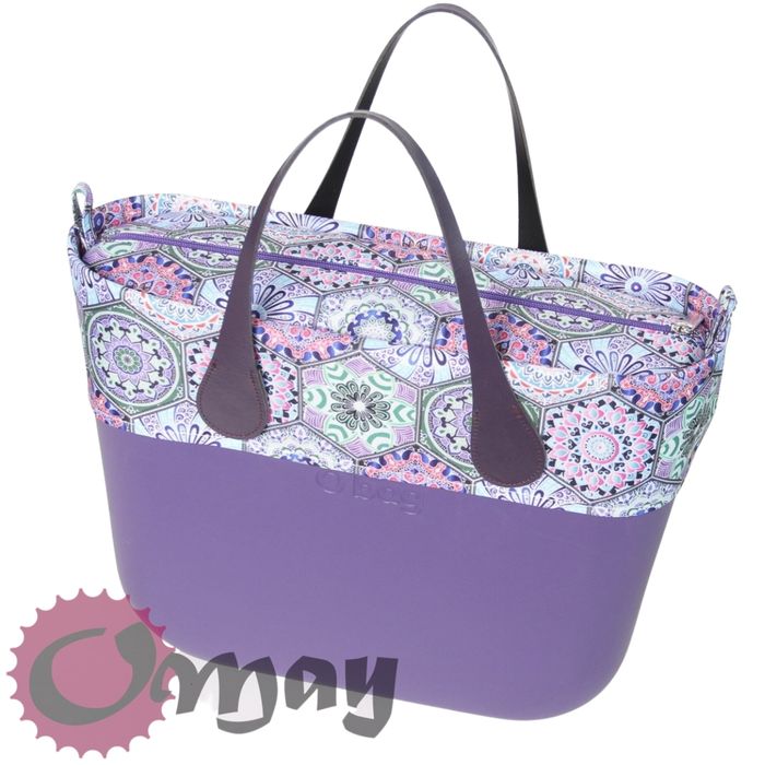 organizer OBAG STANDARD +OPASKA kafelki fioletowe 2 kieszenie OMAY