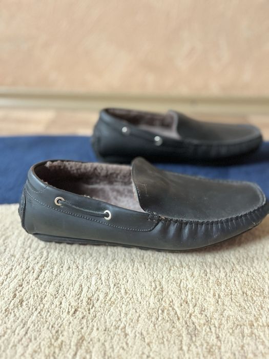 Шкіряні чоловічі лофери туфлі зимові 40-41р 26см