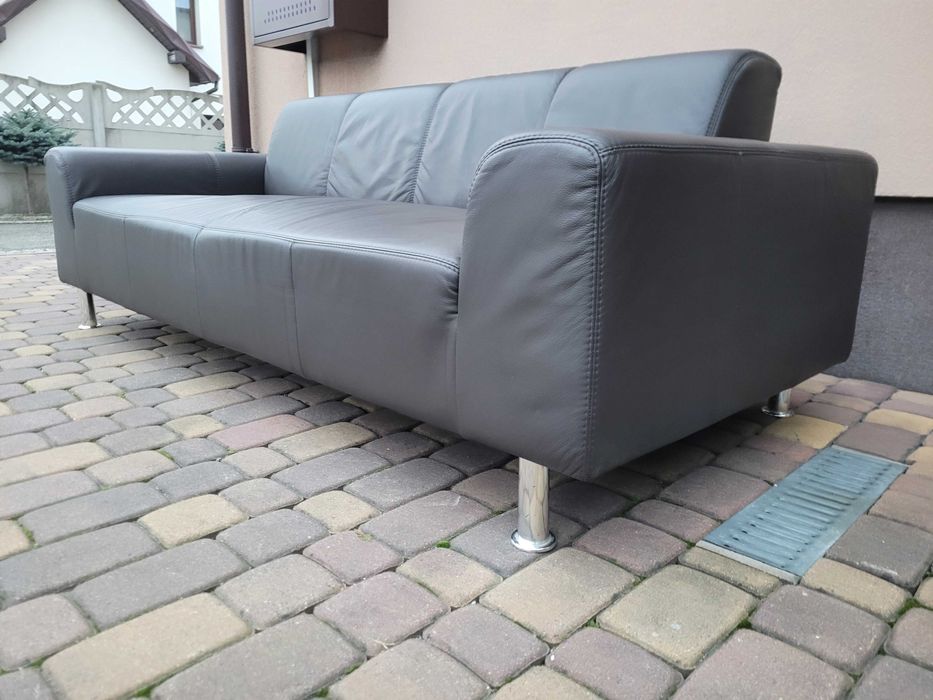 Sofa Trzyosobowa Ze Skóry Naturalnej  Nowoczesny Design