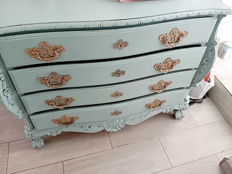 Cómoda madeira maciça azul