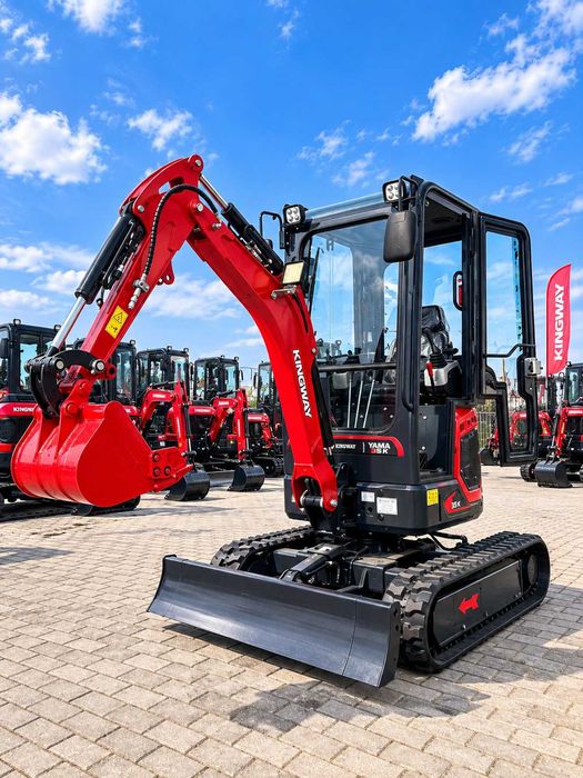 NOWA Minikoparka Koparka KUBOTA S15K Rozsuwane GĄS Ramię SKR 3 Łyżki 1800kg