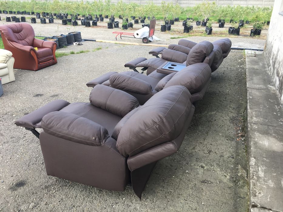 Комплект диван штучна шкіра екокожа, розкладний диван мягкі крісла