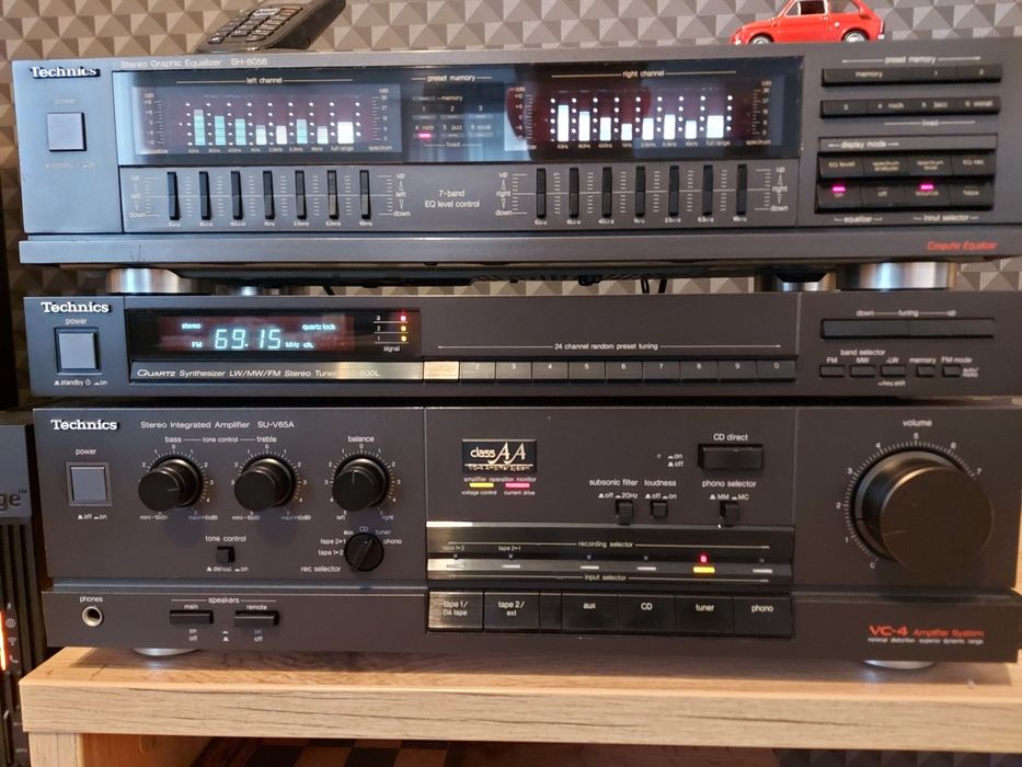 Korektor technics sh 8058 wzmacniacz technics su v65a tuner st g70