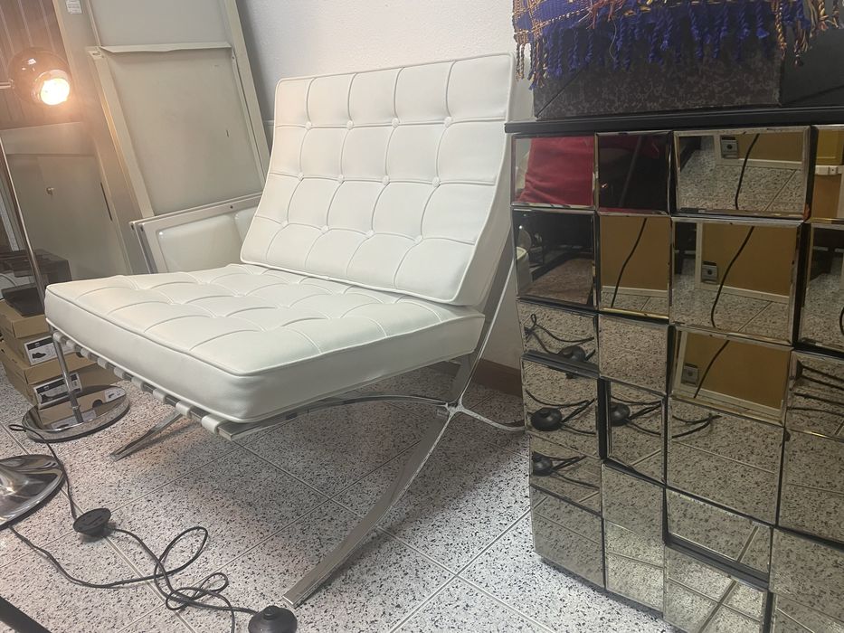 Cadeirão Poltrona Barcelona Lounge Vintage Chair Mid Century Design