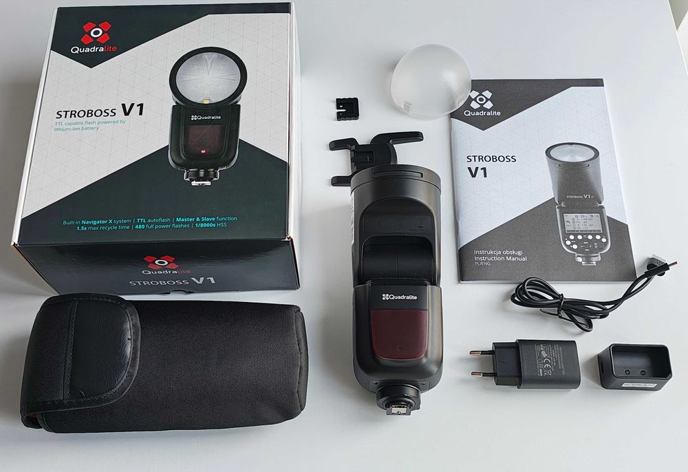 Lampa błyskowa Quadralite Stroboss V1 + kopuła -mocowanie Sony -KRAKÓW