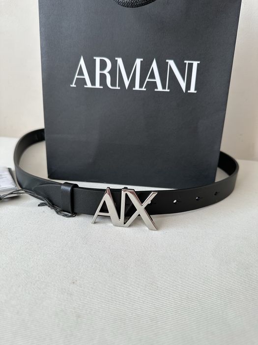 Pasek AX czarny skórzany Armani Exchange 90cm unisex