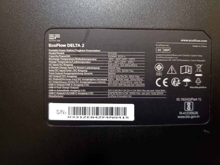 EcoFlow DELTA 2 1024Wh портативная зарядная станция