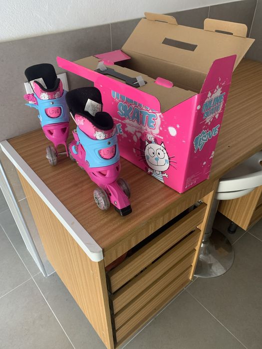 Patins em linha/skate crianca decathlon. tamanho 26 ao 30.