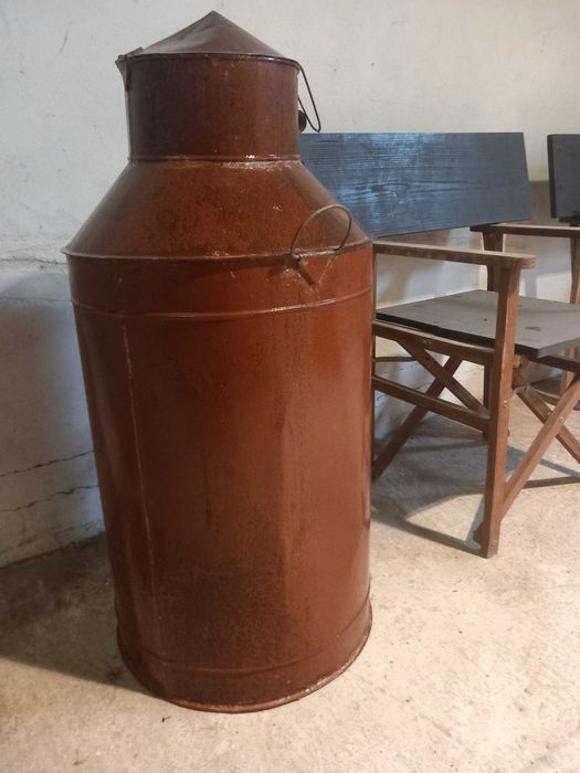 Talha de azeite grande, antiga, metal, bom estado