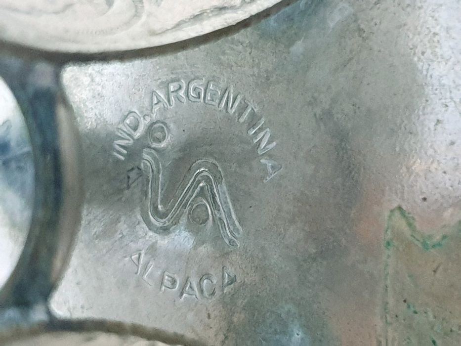 Antiga yerba mate calabaça da Argentina com armação em alpacca