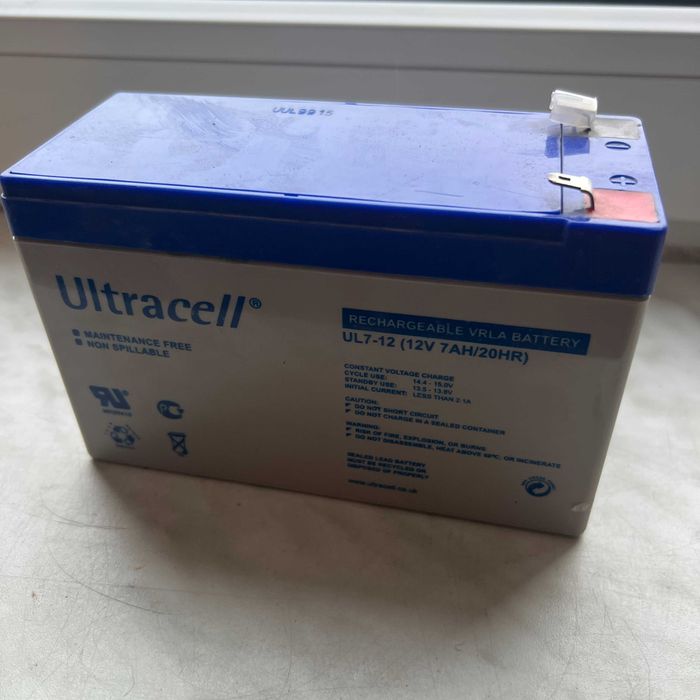 Ultracell UL7-12 12V 7Ah – akumulatory AGM VRLA, 2 sztuki