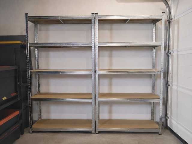 Regał Metalowy 2 szt. 180x90x40 5 Półek 875kg Ocynk Garaż Magazyn